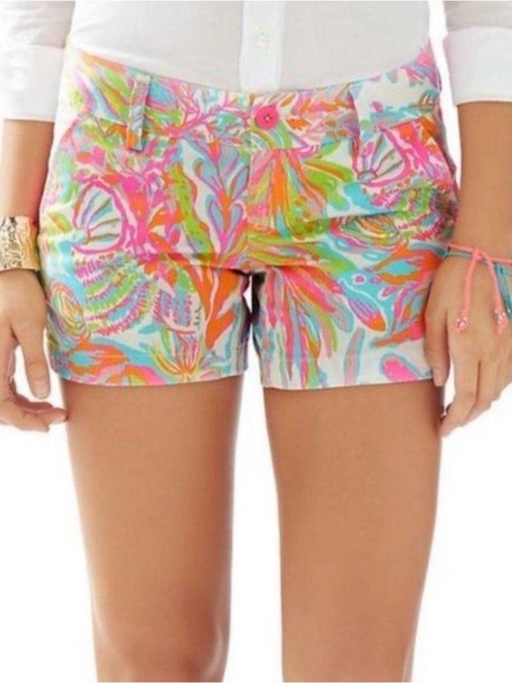 Lilly Pulitzer Callahan Short Scuba to Cuba Bright Neon Shorts Size 00